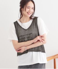 SHOO・LA・RUE / シューラルー その他トップス | 【2点セット】メッシュニットベスト×ロゴTシャツセット