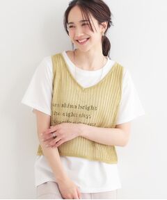SHOO・LA・RUE / シューラルー その他トップス | 【2点セット】メッシュニットベスト×ロゴTシャツセット