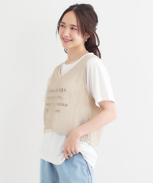 SHOO・LA・RUE / シューラルー その他トップス | 【2点セット】メッシュニットベスト×ロゴTシャツセット | 詳細2