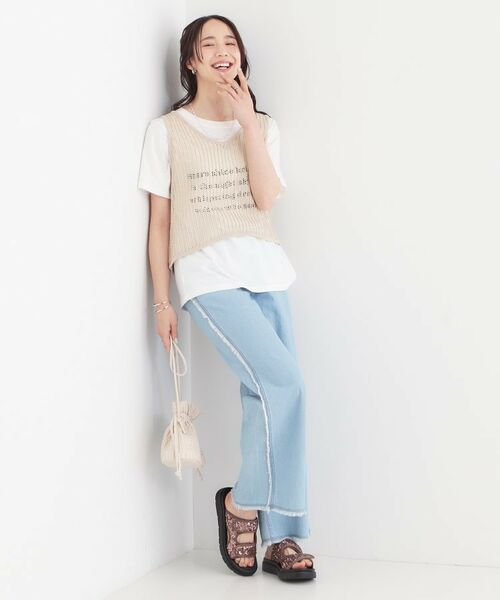 SHOO・LA・RUE / シューラルー その他トップス | 【2点セット】メッシュニットベスト×ロゴTシャツセット | 詳細3