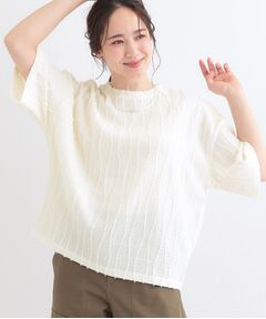 SHOO・LA・RUE / シューラルー カットソー | 1枚で着映え ジャカードフリンジ5分袖トップス