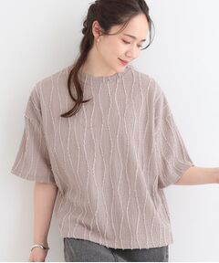 SHOO・LA・RUE / シューラルー カットソー | 1枚で着映え ジャカードフリンジ5分袖トップス