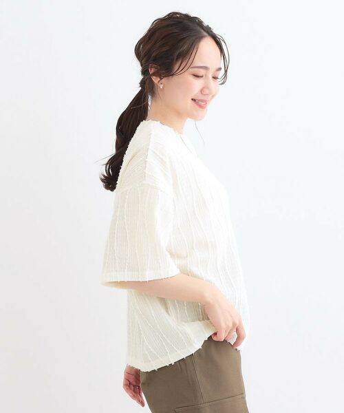 SHOO・LA・RUE / シューラルー カットソー | 1枚で着映え ジャカードフリンジ5分袖トップス | 詳細10