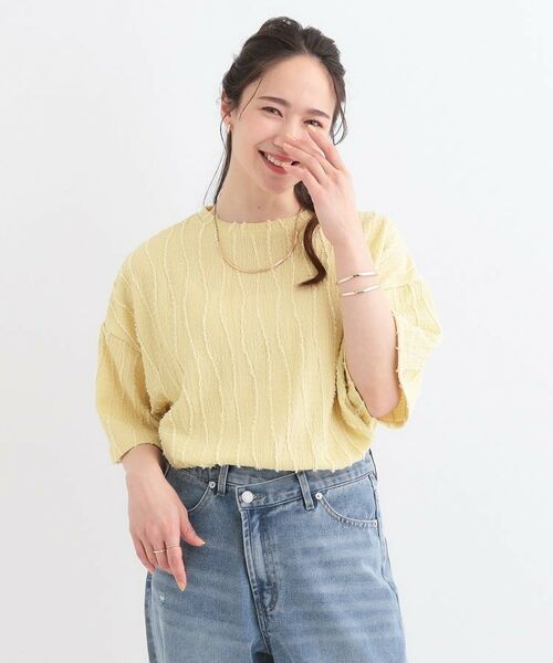 SHOO・LA・RUE / シューラルー カットソー | 1枚で着映え ジャカードフリンジ5分袖トップス | 詳細13