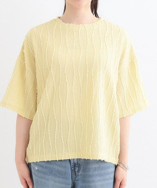 SHOO・LA・RUE / シューラルー カットソー | 1枚で着映え ジャカードフリンジ5分袖トップス | 詳細17