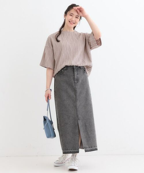 SHOO・LA・RUE / シューラルー カットソー | 1枚で着映え ジャカードフリンジ5分袖トップス | 詳細7