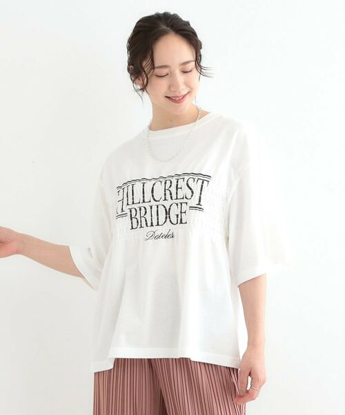 SHOO・LA・RUE / シューラルー Tシャツ | 胸シャーリング ロゴTシャツ | 詳細1