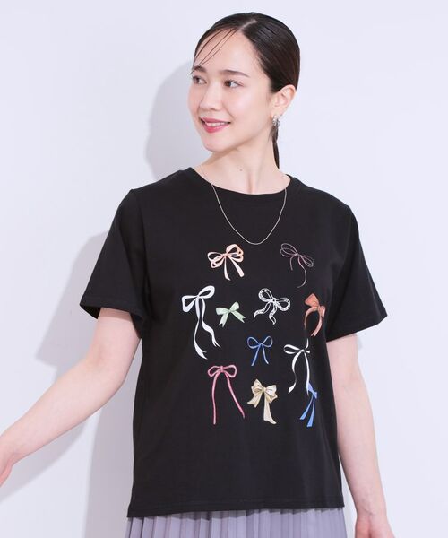 SHOO・LA・RUE / シューラルー Tシャツ | 【洗える/S-LL】選べる4柄 プリントアソート ベーシックTシャツ | 詳細17