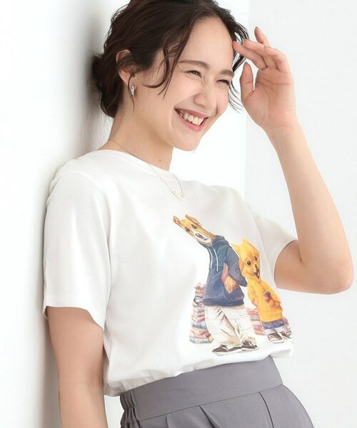 SHOO・LA・RUE/シューラルー 【洗える/S-LL】選べる4柄 プリントアソート ベーシックTシャツ ホワイト(101) 01(S) SHOO・LA・RUE/シューラルー 【洗える/S-LL】選べる4柄 プリントアソート ベーシックTシャツ ホワイト(101) 01(S)