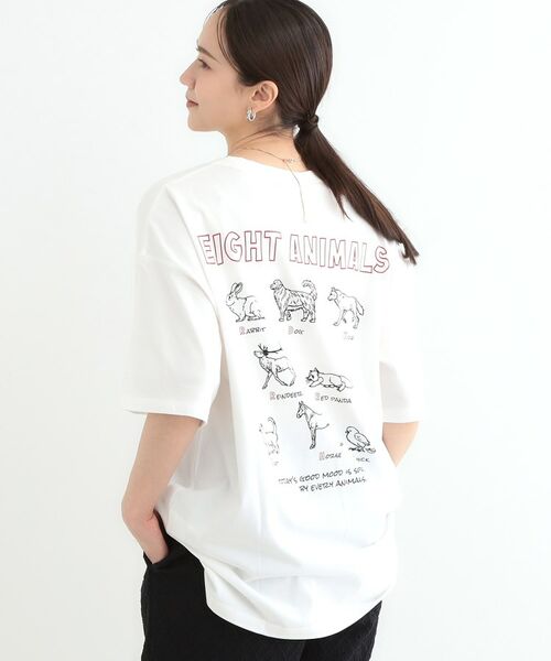 SHOO・LA・RUE/シューラルー プリントBIG Tシャツ ホワイト(101) 00(FREE) SHOO・LA・RUE/シューラルー プリントBIG Tシャツ ホワイト(101) 00(FREE)