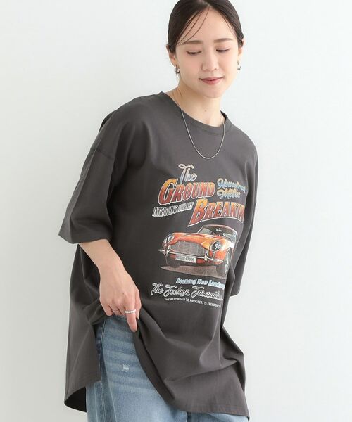 SHOO・LA・RUE/シューラルー プリントBIG Tシャツ チャコールグレー(214) 00(FREE) SHOO・LA・RUE/シューラルー プリントBIG Tシャツ チャコールグレー(214) 00(FREE)