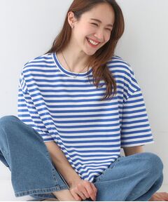 SHOO・LA・RUE / シューラルー カットソー | 【洗える/S-LL】ハーフスリーブボーダーカットソー