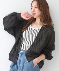 SHOO・LA・RUE / シューラルー レザーブルゾン・ジャケット | 大人の透け感でかろやかに シアーレイヤードブルゾン