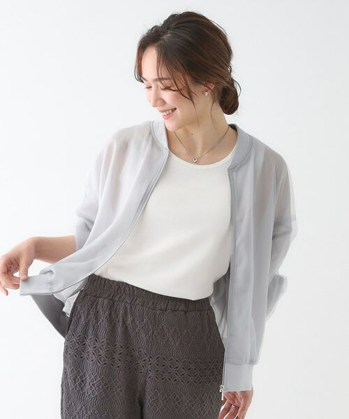 SHOO・LA・RUE / シューラルー レザーブルゾン・ジャケット | 大人の透け感でかろやかに シアーレイヤードブルゾン | 詳細1