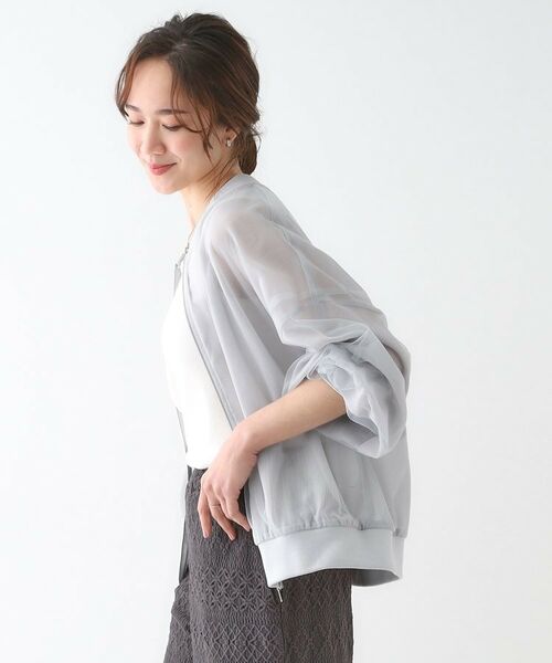 SHOO・LA・RUE / シューラルー レザーブルゾン・ジャケット | 大人の透け感でかろやかに シアーレイヤードブルゾン | 詳細2