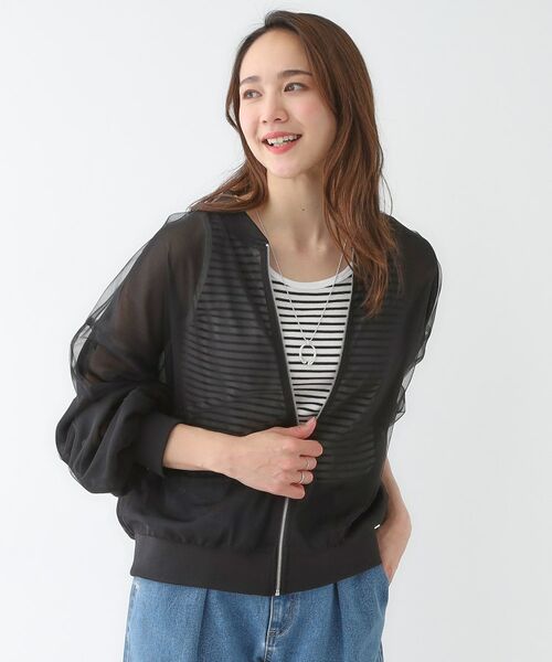 SHOO・LA・RUE / シューラルー レザーブルゾン・ジャケット | 大人の透け感でかろやかに シアーレイヤードブルゾン | 詳細5