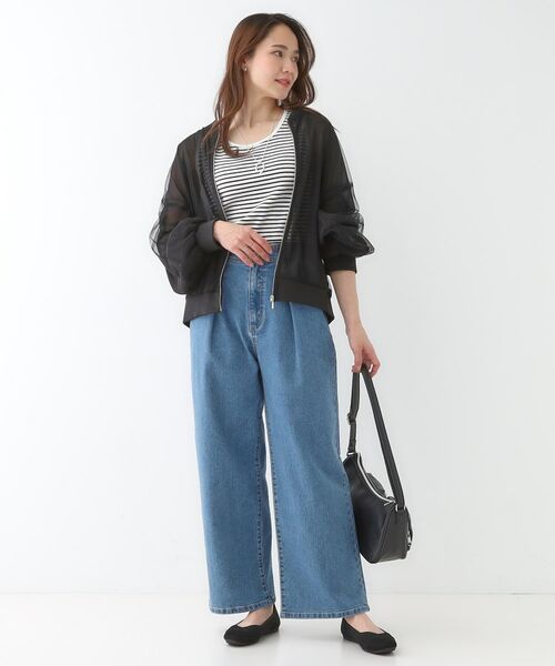 SHOO・LA・RUE / シューラルー レザーブルゾン・ジャケット | 大人の透け感でかろやかに シアーレイヤードブルゾン | 詳細7