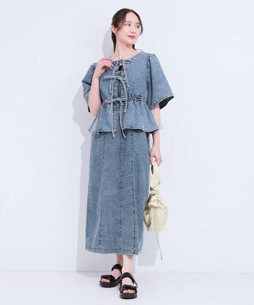 SHOO・LA・RUE / シューラルー ワンピース | 【S-LL/セットアップ可】ライトオンスデニム ZIPキャミワンピース | 詳細18