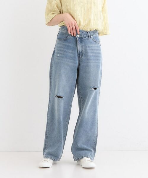 SHOO・LA・RUE / シューラルー デニムパンツ | 【洗える/S-LL】アシメウエスト ダメージデニム | 詳細5