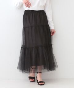 SHOO・LA・RUE / シューラルー ロング・マキシ丈スカート | 【S-LL】チュールレイヤード ティアードスカート
