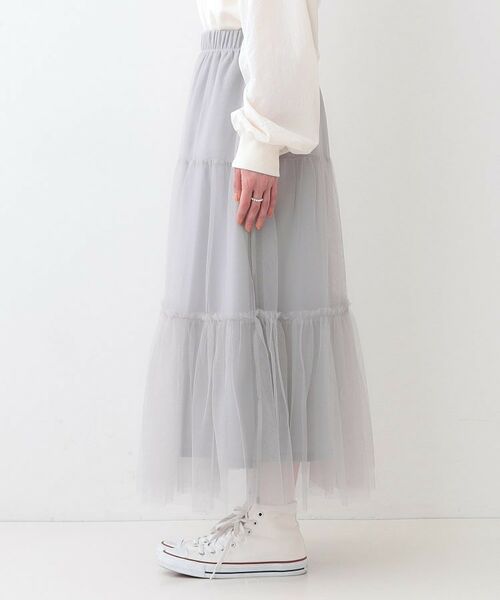 SHOO・LA・RUE / シューラルー ロング・マキシ丈スカート | 【S-LL】チュールレイヤード ティアードスカート | 詳細10