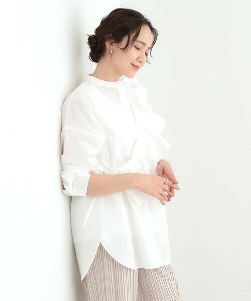 SHOO・LA・RUE / シューラルー シャツ・ブラウス | 【3WAY】フリルサッシュ付きバンドカラーシャツ | 詳細2