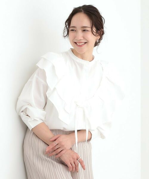 SHOO・LA・RUE / シューラルー シャツ・ブラウス | 【3WAY】フリルサッシュ付きバンドカラーシャツ | 詳細3