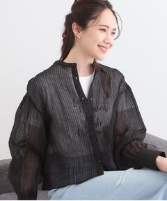 SHOO・LA・RUE / シューラルー シャツ・ブラウス | バンドカラーデザインシアーシャツ