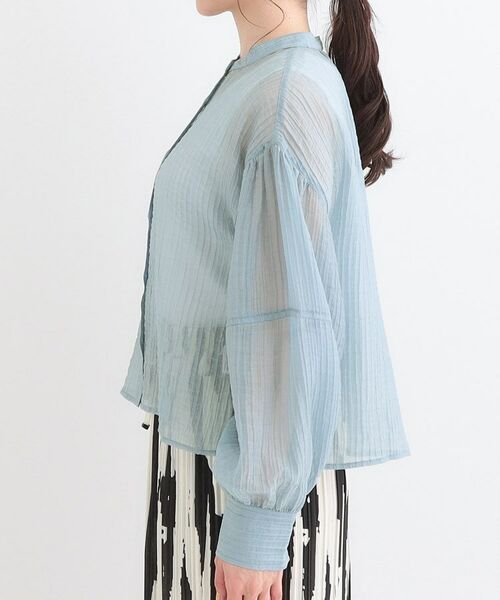 SHOO・LA・RUE / シューラルー シャツ・ブラウス | バンドカラーデザインシアーシャツ | 詳細10