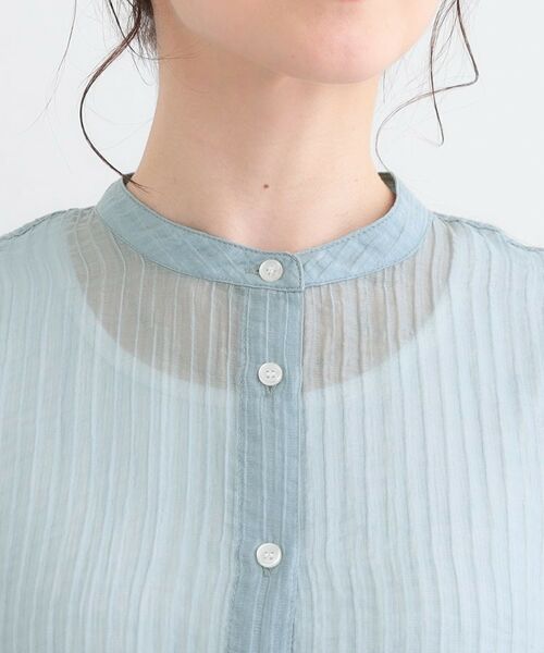 SHOO・LA・RUE / シューラルー シャツ・ブラウス | バンドカラーデザインシアーシャツ | 詳細12