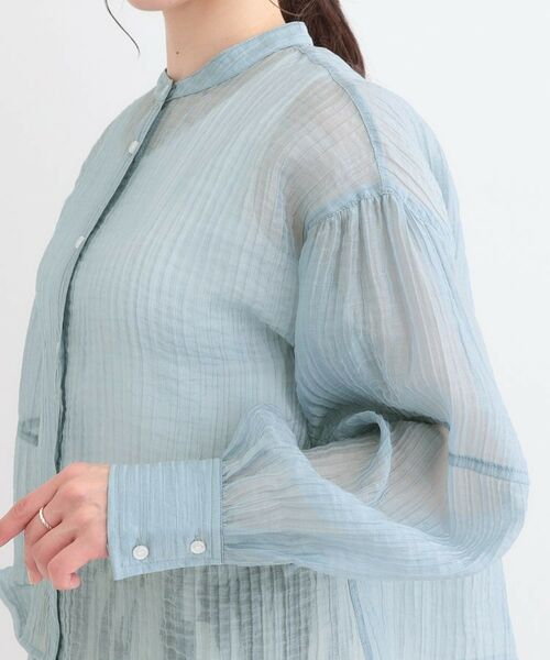 SHOO・LA・RUE / シューラルー シャツ・ブラウス | バンドカラーデザインシアーシャツ | 詳細13