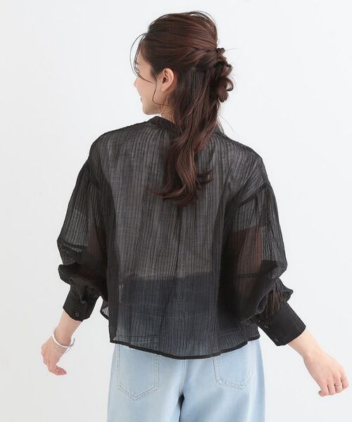 SHOO・LA・RUE / シューラルー シャツ・ブラウス | バンドカラーデザインシアーシャツ | 詳細2