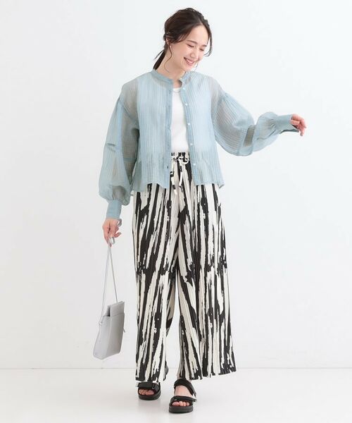 SHOO・LA・RUE / シューラルー シャツ・ブラウス | バンドカラーデザインシアーシャツ | 詳細7