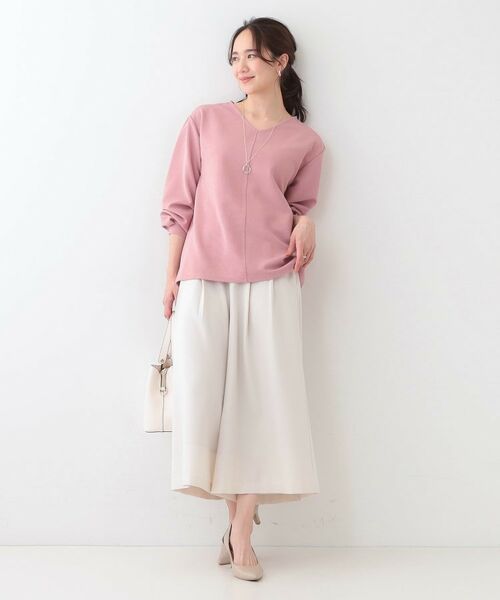 SHOO・LA・RUE / シューラルー シャツ・ブラウス | 【S-LL/2点セット】大人の上品シルエット アクセ付き Vネックトップス | 詳細11