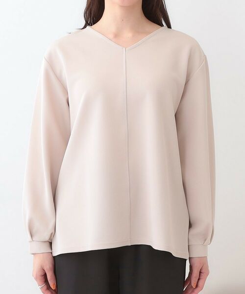 SHOO・LA・RUE / シューラルー シャツ・ブラウス | 【S-LL/2点セット】大人の上品シルエット アクセ付き Vネックトップス | 詳細17