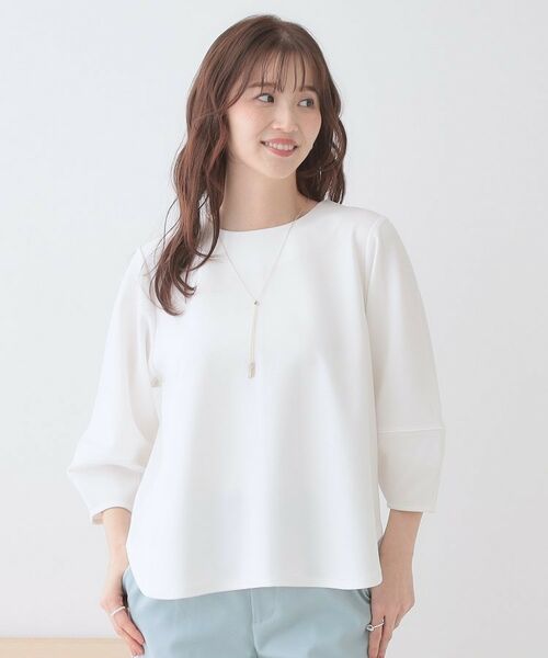 SHOO・LA・RUE / シューラルー シャツ・ブラウス | 【2点セット】大人フェミニン アクセ付き ランタンスリーブトップス | 詳細9