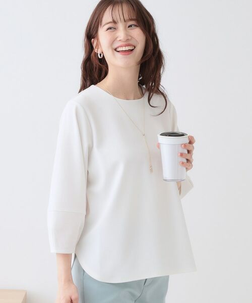 SHOO・LA・RUE/シューラルー 【2点セット】大人フェミニン アクセ付き ランタンスリーブトップス オフホワイト(003) 02(M) SHOO・LA・RUE/シューラルー 【2点セット】大人フェミニン アクセ付き ランタンスリーブトップス オフホワイト(003) 02(M)