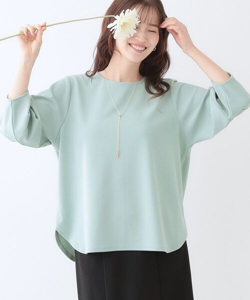 SHOO・LA・RUE/シューラルー 【2点セット】大人フェミニン アクセ付き ランタンスリーブトップス ミントグリーン(021) 01(S) SHOO・LA・RUE/シューラルー 【2点セット】大人フェミニン アクセ付き ランタンスリーブトップス ミントグリーン(021) 01(S)