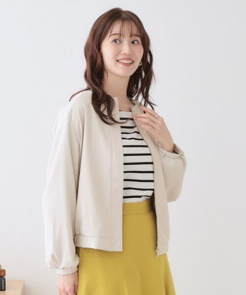 SHOO・LA・RUE / シューラルー レザーブルゾン・ジャケット | さらっと羽織れる ノーカラーブルゾン | 詳細2