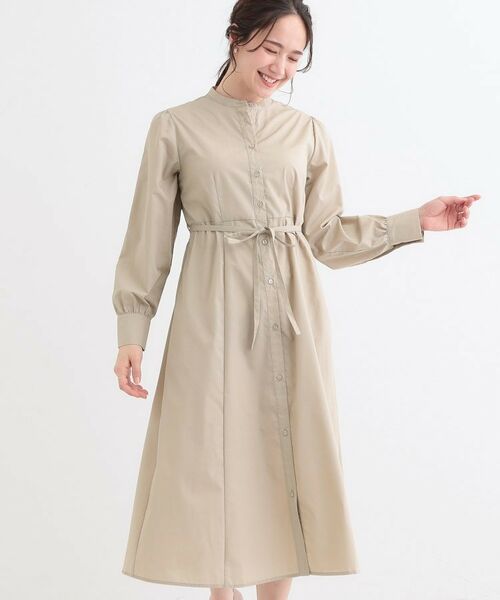 SHOO・LA・RUE/シューラルー エシカルブロードシャツワンピース ベージュ(052) 01(S) SHOO・LA・RUE/シューラルー エシカルブロードシャツワンピース ベージュ(052) 01(S)