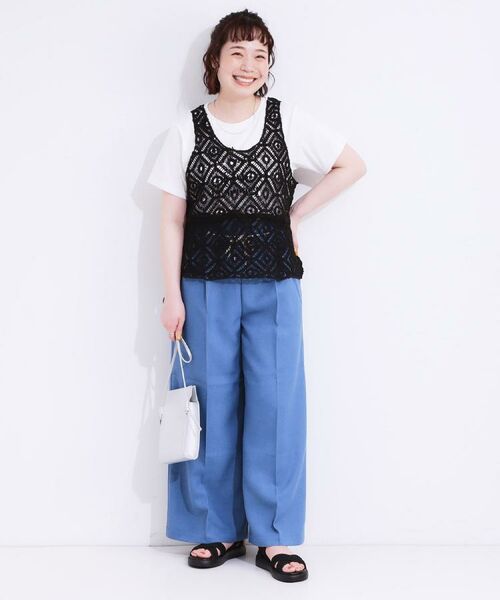 SHOO・LA・RUE / シューラルー パンツ | 【S-LL】きれいにスタイルアップ ロープ紐使いワイドパンツ | 詳細20