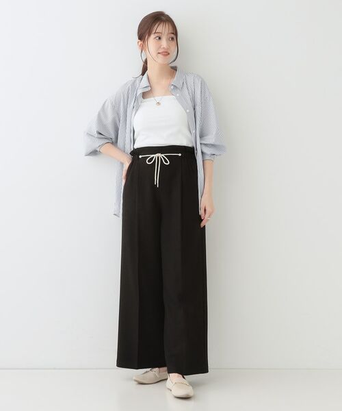 SHOO・LA・RUE / シューラルー パンツ | 【S-LL】きれいにスタイルアップ ロープ紐使いワイドパンツ | 詳細3