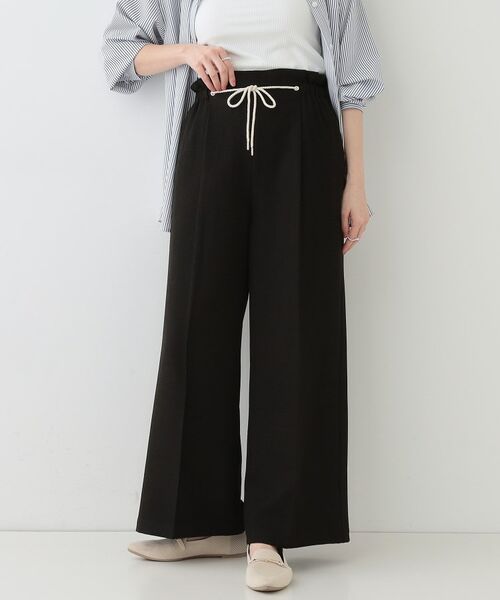 SHOO・LA・RUE/シューラルー ロープ紐使い ワイドパンツ ブラック(019) 01(S) SHOO・LA・RUE/シューラルー ロープ紐使い ワイドパンツ ブラック(019) 01(S)
