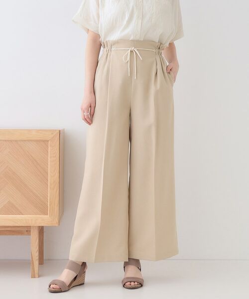 SHOO・LA・RUE/シューラルー ロープ紐使い ワイドパンツ ライトベージュ(051) 03(L) SHOO・LA・RUE/シューラルー ロープ紐使い ワイドパンツ ライトベージュ(051) 03(L)