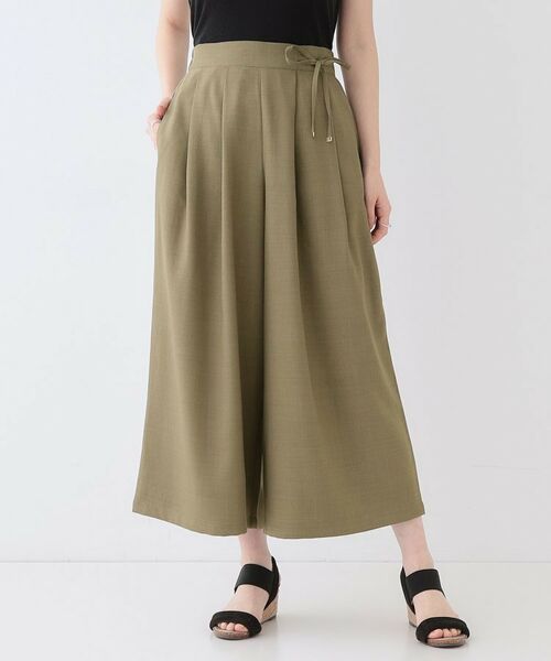 SHOO・LA・RUE / シューラルー ショート・ハーフ・半端丈パンツ | 【洗える/S-LL/アイロン掛けが楽】低身長さんにもおすすめ 麻調ガウチョパンツ | 詳細1