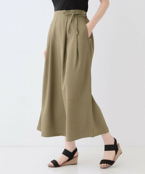 SHOO・LA・RUE / シューラルー ショート・ハーフ・半端丈パンツ | 【洗える/S-LL/アイロン掛けが楽】低身長さんにもおすすめ 麻調ガウチョパンツ | 詳細2