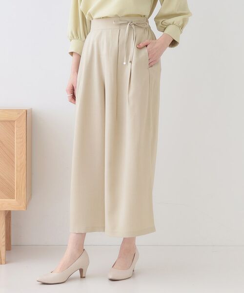 SHOO・LA・RUE / シューラルー ショート・ハーフ・半端丈パンツ | 【洗える/S-LL/アイロン掛けが楽】低身長さんにもおすすめ 麻調ガウチョパンツ | 詳細6