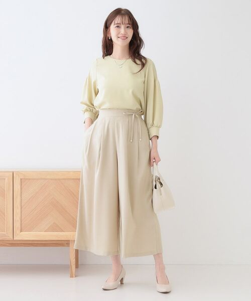 SHOO・LA・RUE / シューラルー ショート・ハーフ・半端丈パンツ | 【洗える/S-LL/アイロン掛けが楽】低身長さんにもおすすめ 麻調ガウチョパンツ | 詳細7