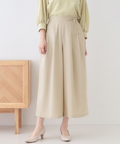 SHOO・LA・RUE/シューラルー 【イージーケア】麻調ガウチョパンツ ベージュ(052) 04(LL) SHOO・LA・RUE/シューラルー 【イージーケア】麻調ガウチョパンツ ベージュ(052) 04(LL)