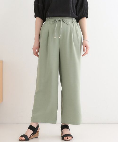 SHOO・LA・RUE/シューラルー 【S-LL/セットアップ可】麻調イージーワイドパンツ ミントグリーン(021) 02(M) SHOO・LA・RUE/シューラルー 【S-LL/セットアップ可】麻調イージーワイドパンツ ミントグリーン(021) 02(M)